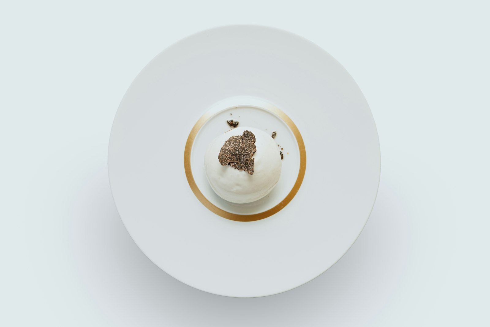 Artfully plated main course, close up
