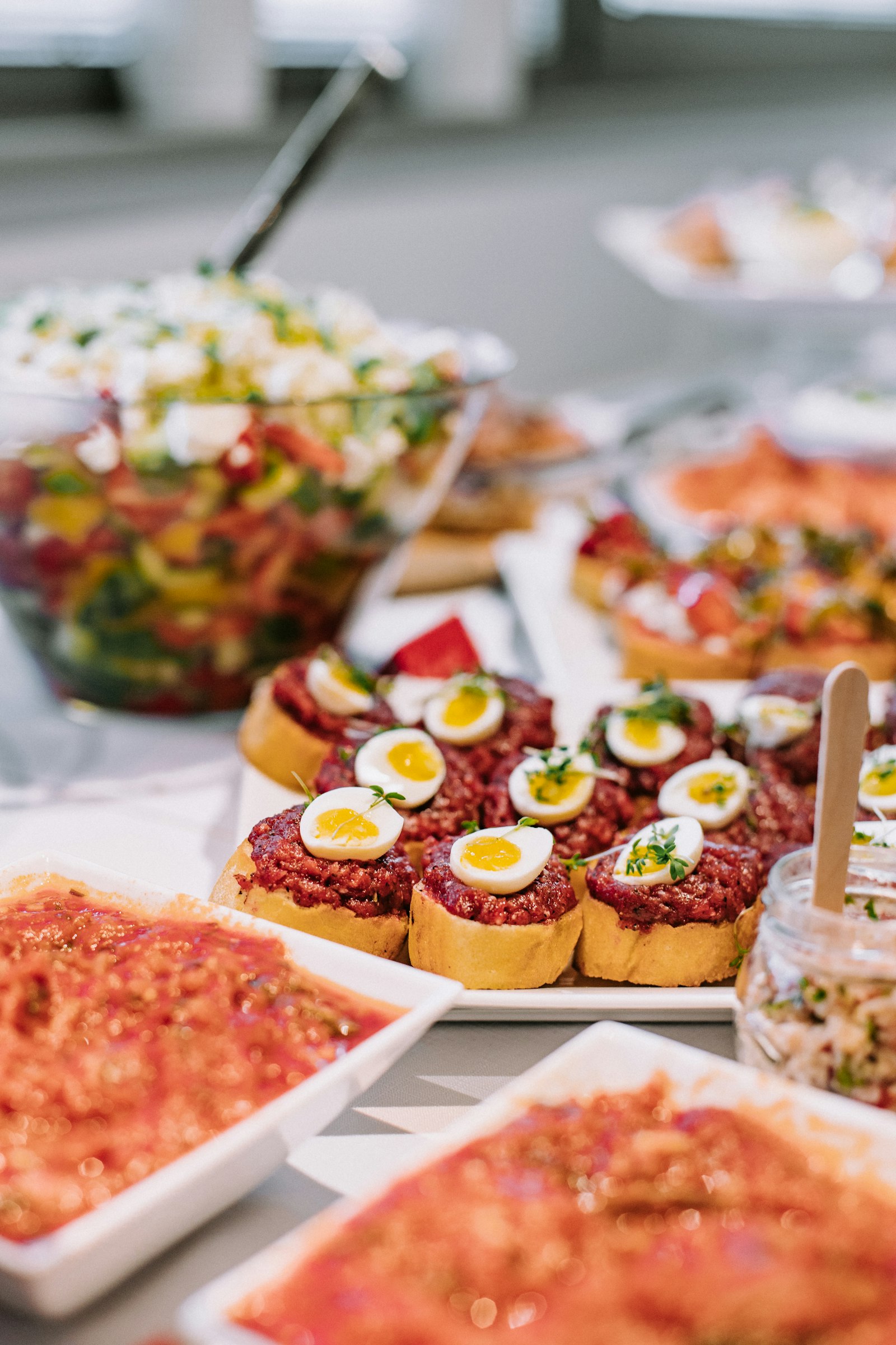 Catering spread for a private event