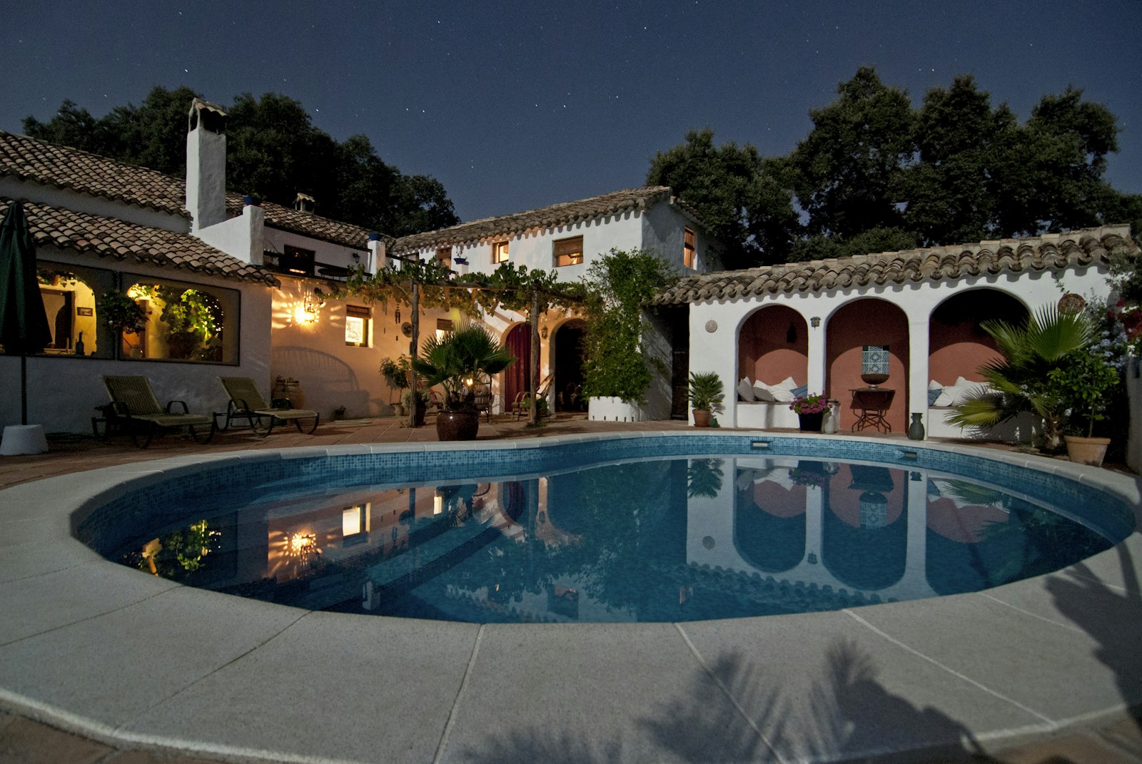 Luxury villa terrace and pool